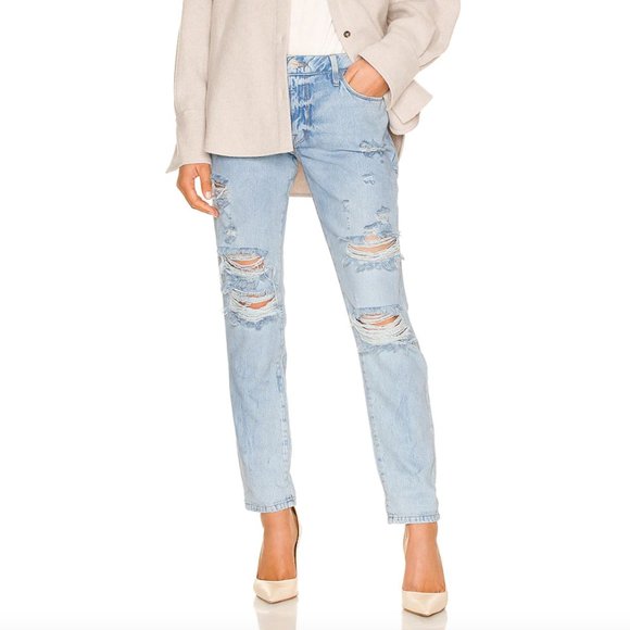 Frame Le Garcon Mid Rise Ripped Boyfriend Jeans in Natoma 23 - Picture 1 of 9